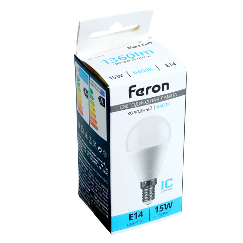 Лампа светодиодная Feron LB-990 Шарик E14 15W 175-265V 6400K фото 4