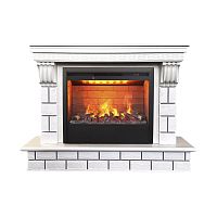 Электрокамин RealFlame Castle 26 WT молочный с очагом 3D Helios 26