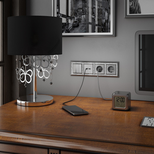 W1130006/ Выключатель трехклавишный (серебряный) W1130006 фото 4