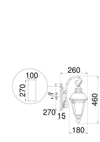 Уличный настенный светильник Outdoor O029WL-01BZ фото 4