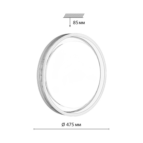 7698/DL MARON SN 148 Светильник пластик/кофе/прозрачный LED 48Вт 3000-6000K D475 IP43 пульт ДУ MEDEN фото 3