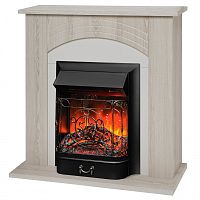 Электрокамин RealFlame Hanna STD LO светлый дуб с очагом Majestic Lux Black RC