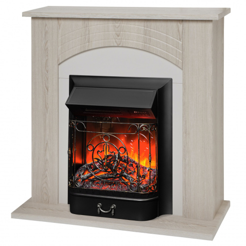 Электрокамин RealFlame Hanna STD LO светлый дуб с очагом Majestic Lux Black RC