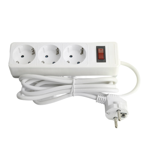 Сетевой фильтр 3-местный с/з STEKKER HM20-31-05 3x1мм2, 5 м, серия Optima, белый фото 2