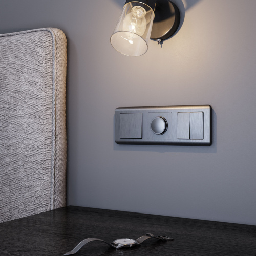 Выключатель двухклавишный проходной (графит рифленый) W1122004 фото 3 Выключатель двухклавишный проходной (графит рифленый) W1122004 фото 3