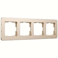 Рамка из металла на 4 поста Platinum шампань W0042611