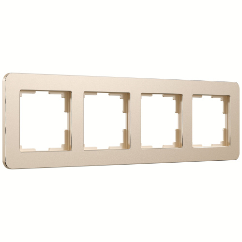 Рамка из металла на 4 поста Platinum шампань W0042611