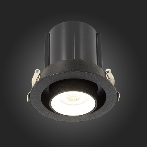 ST702.438.12 Св-к встр. Черный LED 1*12W 3000K 900Lm Ra80 24° IP20 D90xH92 180-240V Встраиваемые светильники фото 6
