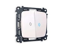 Комплект механизма 2-кл проходного выключателя AMBRELLA VOLT с подсветкой 10000K OMEGA Жемчуг QUANT (OP2040, VM120, G29B) MO204040