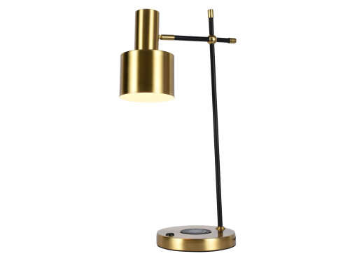 Настольная лампа латунь E27 беспроводная зарядка 55см Zortes DESKLIGHT ZRS.1066.03 фото 16
