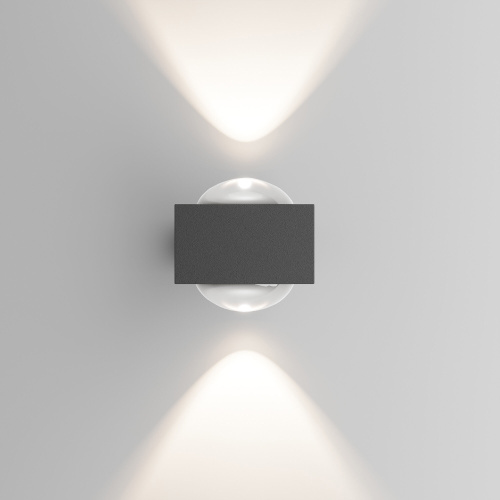 Уличный настенный светильник со светодиодами Lenses серый 35191/W фото 4