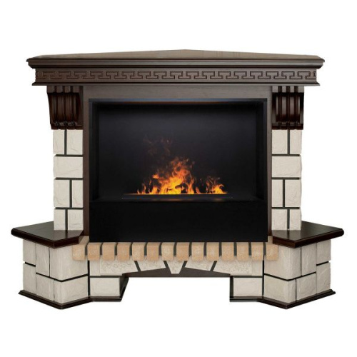 Электрокамин RealFlame Stone Coner AO античный дуб с очагом 3D Cassette 630 Black Panel Электрокамин RealFlame Stone Coner AO античный дуб с очагом 3D Cassette 630 Black Panel