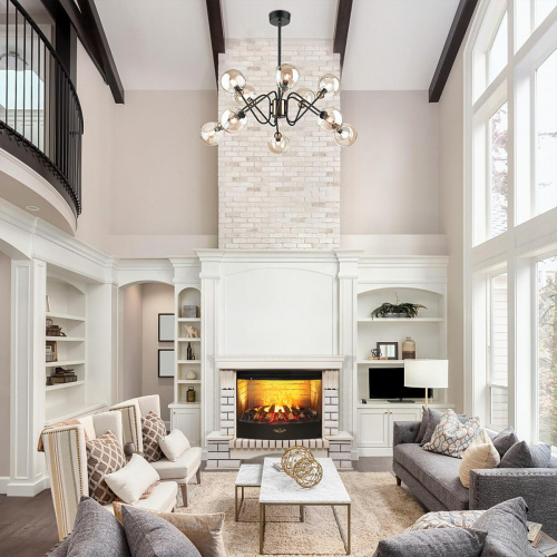 Каминокомплект COUNTRY/БРУКЛИН Бежевый дуб с очагом Электроочаг FIRESPACE/ФАЕРСПЕЙС 33 фото 3