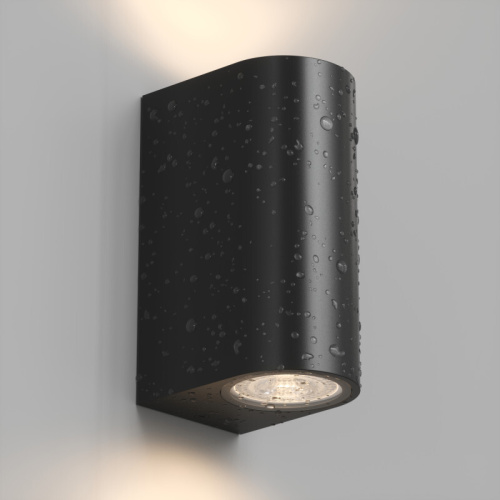 DK9791-BK Настенный уличный светильник NARVIK, IP44, 2хGU10 LED, до 15 Вт, черный, алюминий фото 5