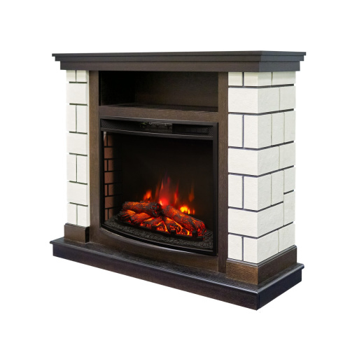 Каминокомплект SALERNO Античный дуб с очагом Электроочаг EVRIKA 25.5 фото 2