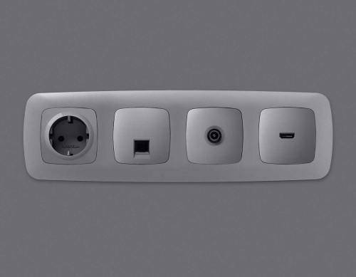Комплект механизма компьютерной розетки RJ-45 экранированной с автоматической защитной шторкой OMEGA Сталь матовый QUANT (OP5120, VM185) MO512005 фото 5 Комплект механизма компьютерной розетки RJ-45 экранированной с автоматической защитной шторкой OMEGA Сталь матовый QUANT (OP5120, VM185) MO512005 фото 5