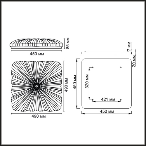 7730/72L PIKO LED SN 000 Светильник металл/пластик/белый/прозрачный LED 72Вт 3000-6000K 490х490 IP20 пульт ДУ FORTUNA фото 3 7730/72L PIKO LED SN 000 Светильник металл/пластик/белый/прозрачный LED 72Вт 3000-6000K 490х490 IP20 пульт ДУ FORTUNA фото 3