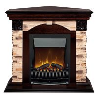 Каминокомплект DUBLIN CORNER ROCK/ДУБЛИН УГЛ. РОК Античный дуб с очагом Электроочаг FOBOS ЛАЙТ/ФОБОС ЛАЙТ