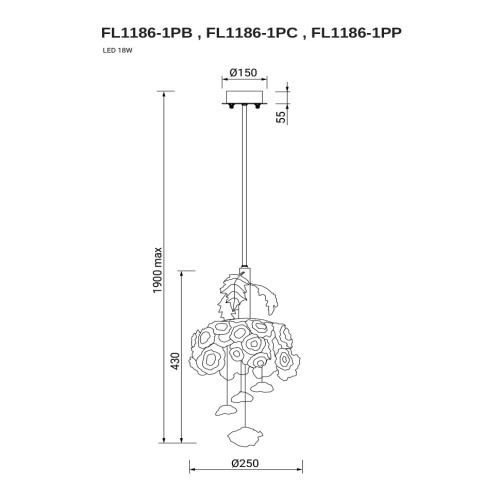Подвесной светильник Pirilampo Clear FL1186-1PC фото 6