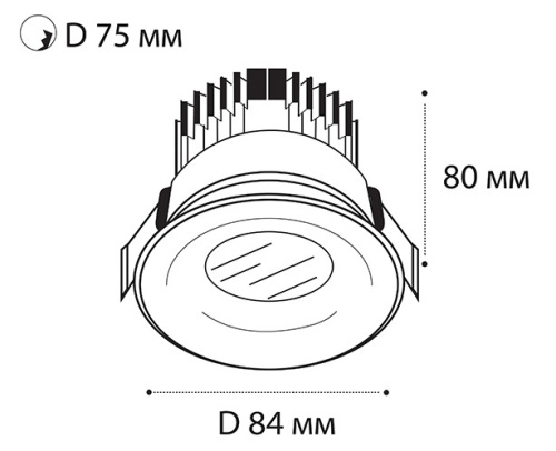 IT06-6016 black 3000K светильник встраиваемый влагозащищенный фото 2