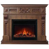 Каминокомплект CORSICA LUX/МАЛАГА ЛЮКС Светлый орех с очагом Электроочаг MOONBLAZE LUX/МУНБЛЕЙЗ