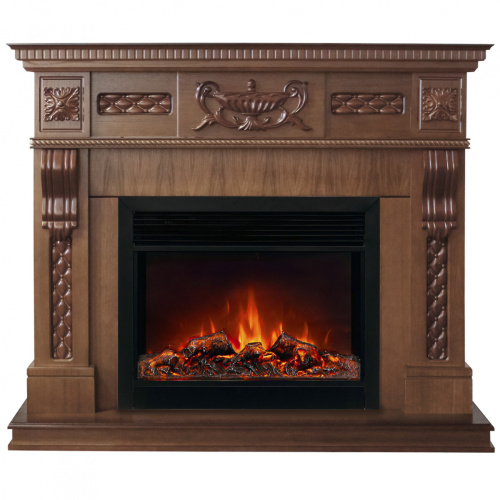 Каминокомплект CORSICA LUX/МАЛАГА ЛЮКС Светлый орех с очагом Электроочаг MOONBLAZE LUX/МУНБЛЕЙЗ