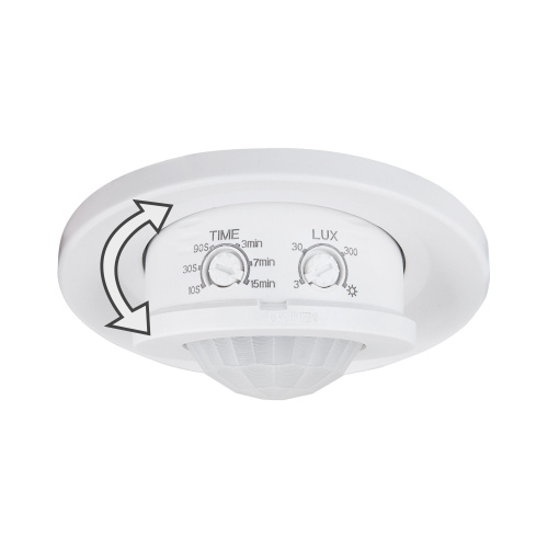 Инфракрасный датчик движения 8м 1200W 360° IP20 SNS-M-12 белый фото 4