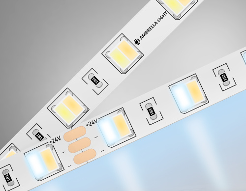 Светодиодная лента 24В 5050 60Led 14Вт/м CCT 3000K-6500K IP20 5м фото 3 Светодиодная лента 24В 5050 60Led 14Вт/м CCT 3000K-6500K IP20 5м фото 3