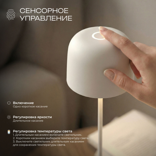 Компактный светодиодный настольный светильник Bitty бежевый IP54 TL70260 фото 3
