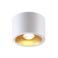 6668/1CL HIGHTECH ODL19 337 белый с золотым фольг-м Потолочной накладной светильник LED GU10 1*7W 220V GLASGOW (вместо 3877/1CL)