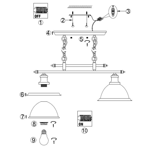 Подвесной светильник Arte Lamp OGLIO A9273SP-2CC фото 5 Подвесной светильник Arte Lamp OGLIO A9273SP-2CC фото 5