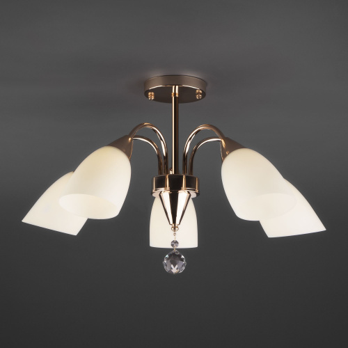 Потолочная люстра со стеклянными плафонами 30149/5 золото фото 5