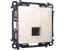 Комплект механизма компьютерной розетки RJ-45 экранированной с автоматической защитной шторкой ALFA Бежевый глянец QUANT (AP3120, VM185) MA312005