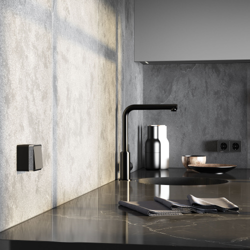 Выключатель одноклавишный влагозащищенный Gallant черный/хром W5010235 фото 3