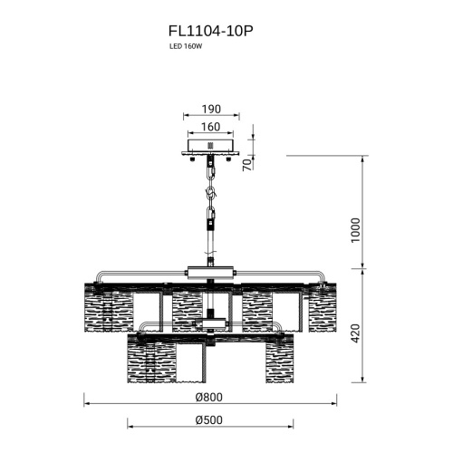 Люстра подвесная De Palais FL1104-10P фото 2