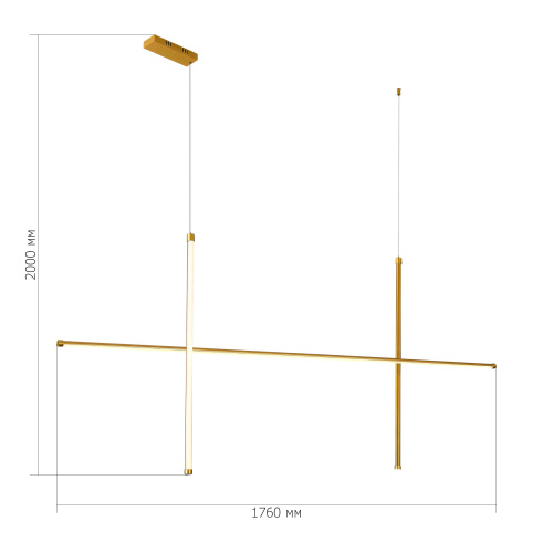 SL6207.203.50 Светильник подвесной ST-Luce Матовое золото LED 1*50W 3000K RETICO фото 2