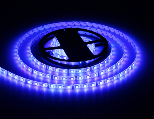 Светодиодная лента 12В 5050 60Led 14.4Вт/м Цветная RGB IP65 5м фото 5