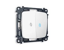Комплект механизма 2-кл проходного выключателя AMBRELLA VOLT с подсветкой 10000K OMEGA Белый матовый QUANT (OP1240, VM120, G29B) MO124040