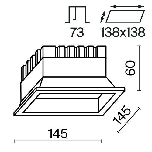 Встраиваемый светильник Technical DL056-18W3-4-6K-W фото 3