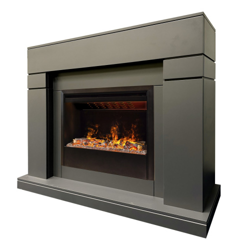 Электрокамин RealFlame Lindelse 26 GR серый, графит c очагом 3D Helios 26 SBG фото 2