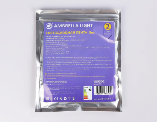 Светодиодная лента Ambrella Light 14,4W/m 180LED/m 2835SMD дневной белый 5M GS1302 фото 5