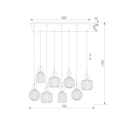 Подвесной светильник со стеклянными плафонами 11045 Sophia Cognac фото 2