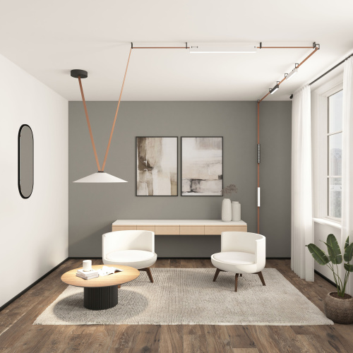 DK5574-WH Cветильник для трека-ремня Belty, серия Linear, со светодиодом, L323*W40*H45мм, 48V DC, 12W, RA90, 120°, 4000K, IP20, белый, алюминий фото 2