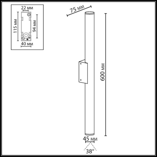 7105/10WL NATURE ODL25 683 настенный светильник металл IP54 LED 2*5W 3000K 85-265V TUBUS фото 3 7105/10WL NATURE ODL25 683 настенный светильник металл IP54 LED 2*5W 3000K 85-265V TUBUS фото 3