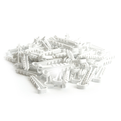 Дюбель-хомут для плоского кабеля (5-10мм), STEKKER DCL01-05-10, полипропилен, белый (100шт.) фото 4