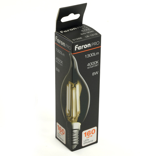 Лампа светодиодная Feron.PRO LB-1218 Свеча на ветру E14 1300LM 8W 175-265V 4000K фото 9
