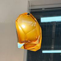 Подвесной светильник Cloyd VARELL P1 / шир. 20 см - хром - желтое стекло (арт.11659)