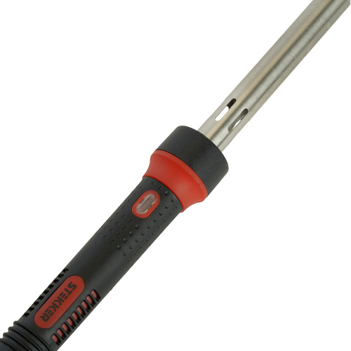 Паяльник с индикатором  80W, нихромовый нагреватель, долговечное жало, 230В STEKKER PLE301-80 фото 2