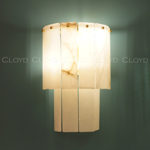 Бра Cloyd HERCULANUM-A W2 / выс. 28 см - алебастр - латунь (арт.20405)