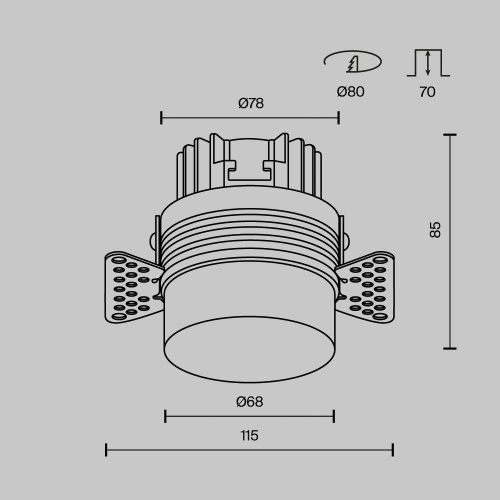 Встраиваемый светильник Technical DL065-12W3K-TRS-W фото 2